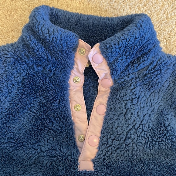 Jcrew crewcuts girls sherpa half button snap pullover with pockets. - Picture 2 of 9